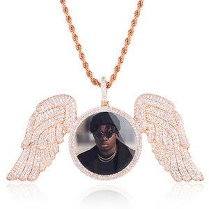 Large Wing Photo Pendant