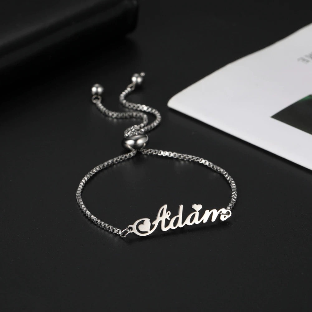 Adjustable Cursive Name Bracelet