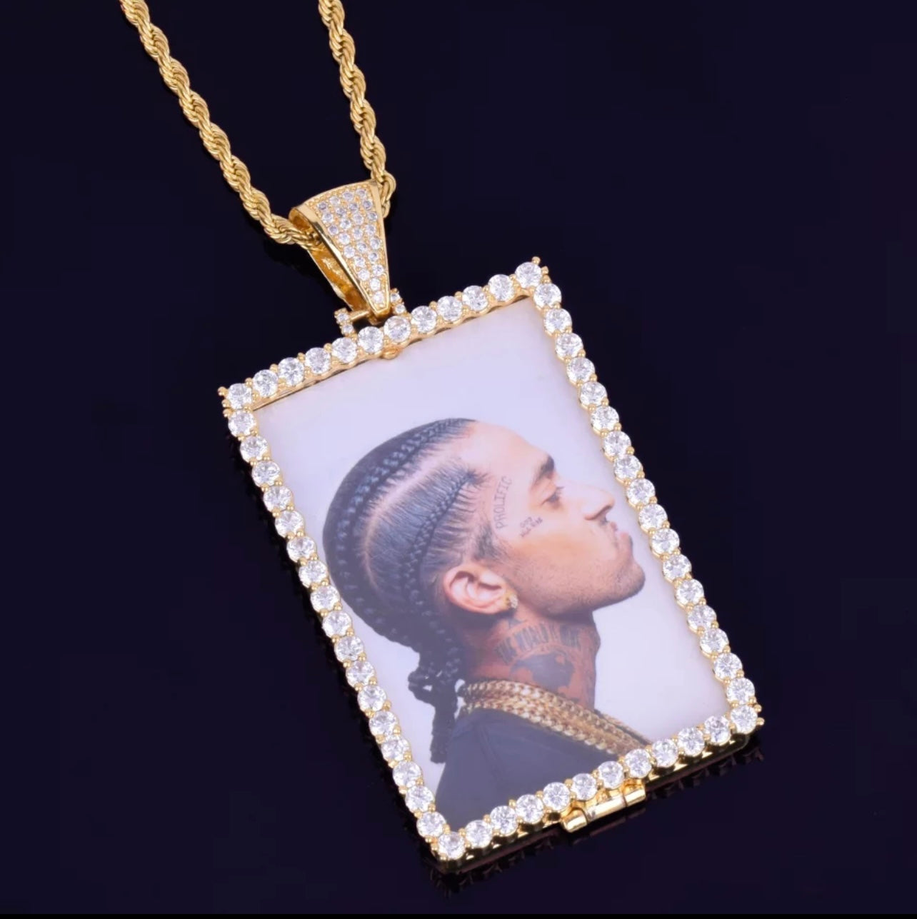 Rectangular Photo Pendant Necklace
