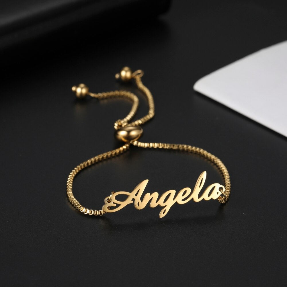 Adjustable Cursive Name Bracelet