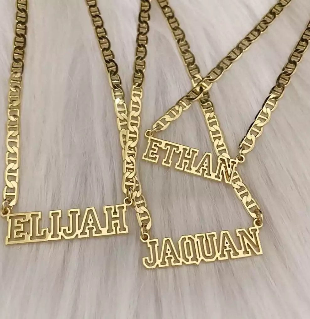 Brick Link Name Necklace