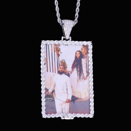 Rectangular Photo Pendant Necklace