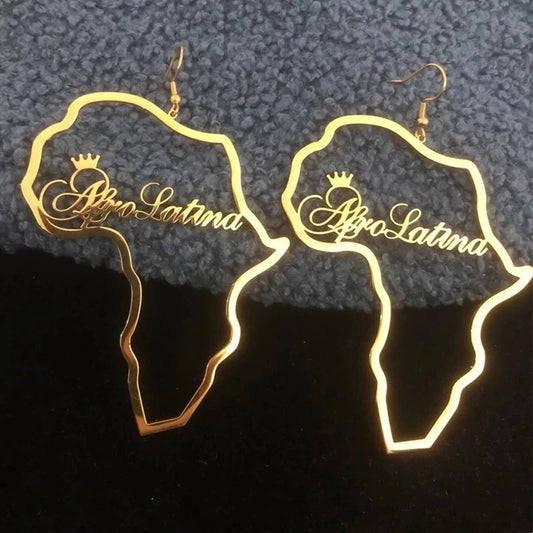 Custom Africa Name Earrings