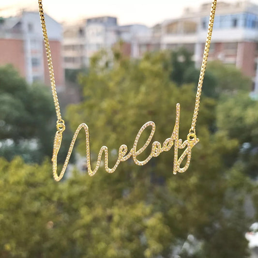 Iced Out Cursive Name Necklace