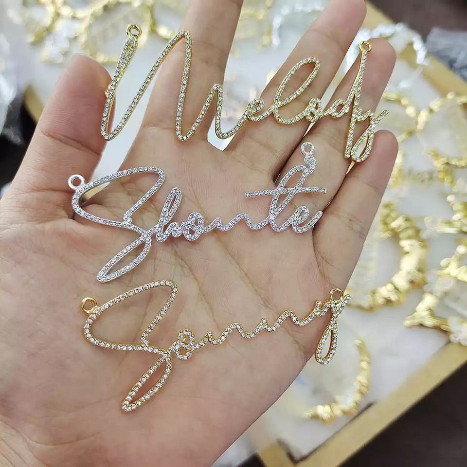 Iced Out Cursive Name Necklace