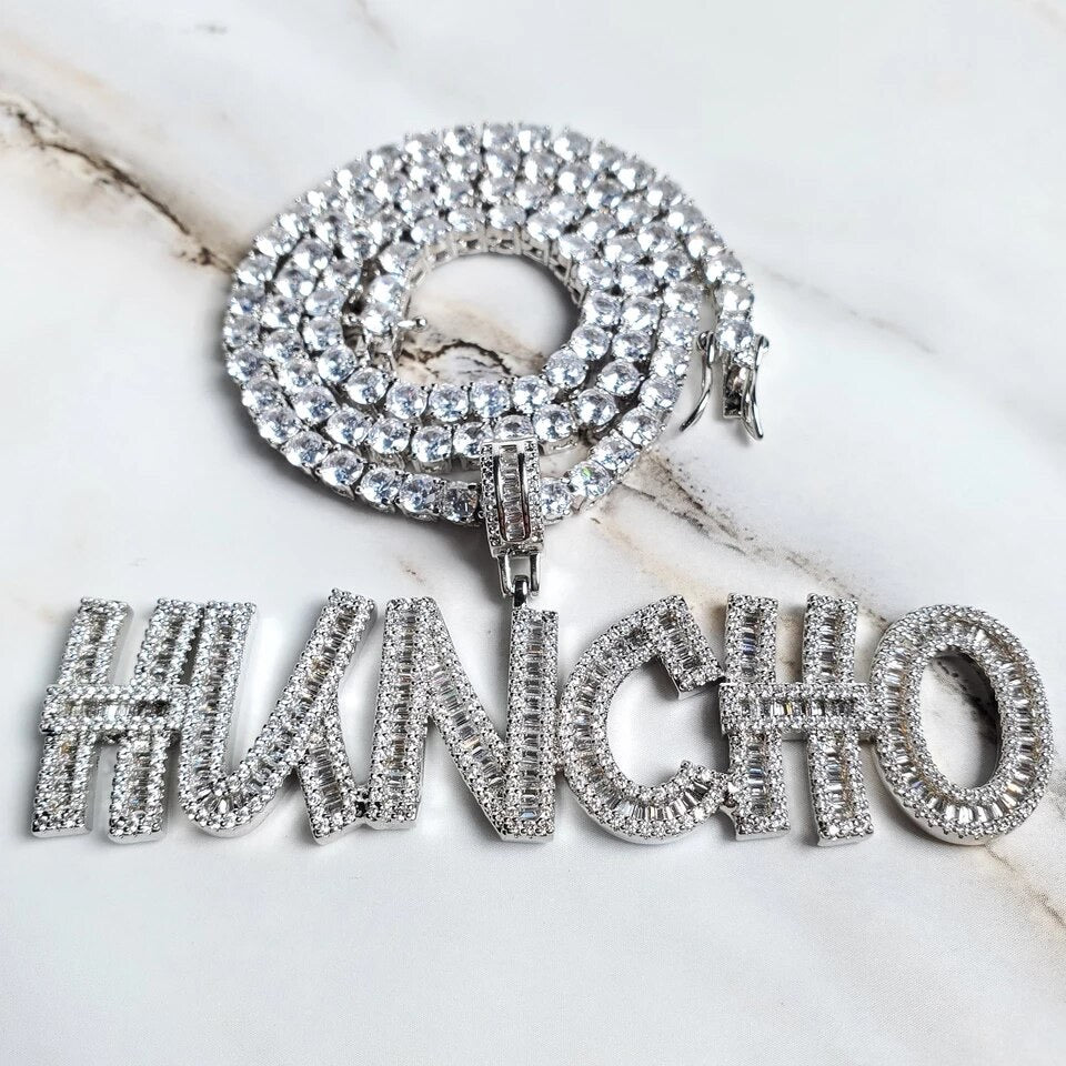 Iced Out Brick Name Necklace